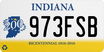 IN license plate 973FSB