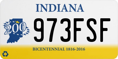 IN license plate 973FSF
