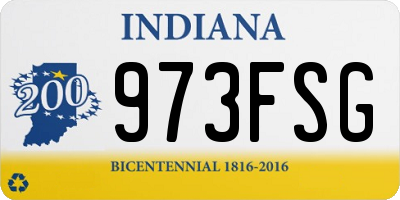 IN license plate 973FSG