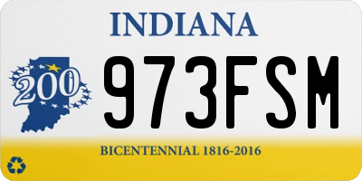 IN license plate 973FSM