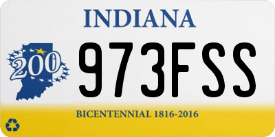 IN license plate 973FSS