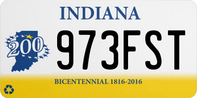 IN license plate 973FST