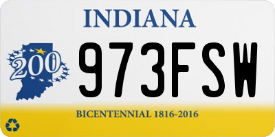 IN license plate 973FSW