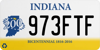 IN license plate 973FTF