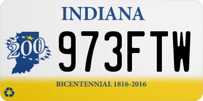 IN license plate 973FTW