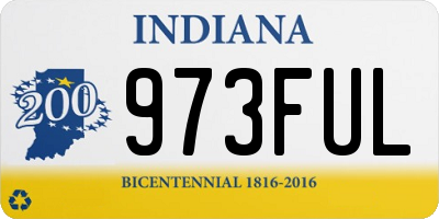 IN license plate 973FUL