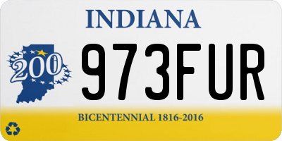IN license plate 973FUR