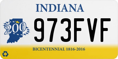IN license plate 973FVF