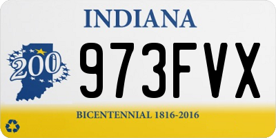 IN license plate 973FVX