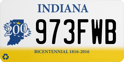 IN license plate 973FWB