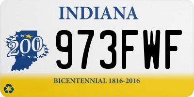 IN license plate 973FWF