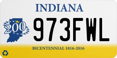 IN license plate 973FWL