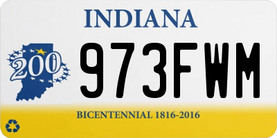 IN license plate 973FWM