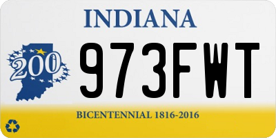 IN license plate 973FWT