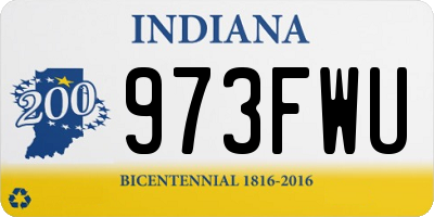 IN license plate 973FWU