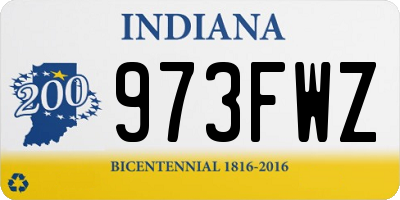IN license plate 973FWZ