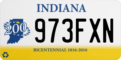 IN license plate 973FXN