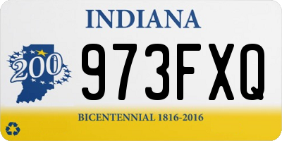 IN license plate 973FXQ