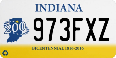 IN license plate 973FXZ