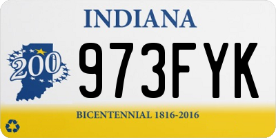 IN license plate 973FYK