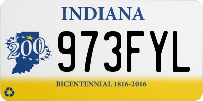 IN license plate 973FYL