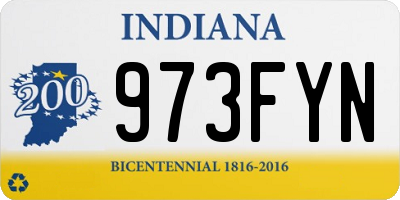 IN license plate 973FYN