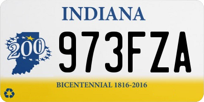 IN license plate 973FZA