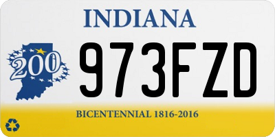 IN license plate 973FZD