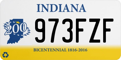 IN license plate 973FZF