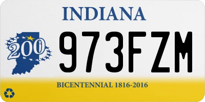 IN license plate 973FZM
