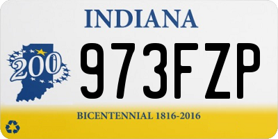 IN license plate 973FZP