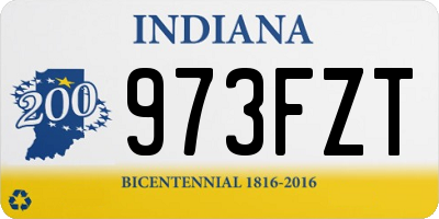 IN license plate 973FZT