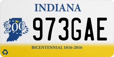 IN license plate 973GAE