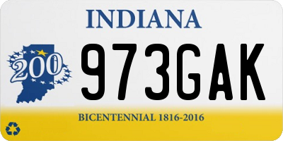 IN license plate 973GAK