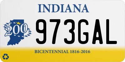 IN license plate 973GAL