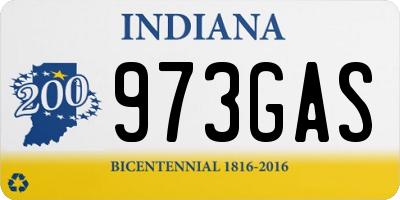 IN license plate 973GAS