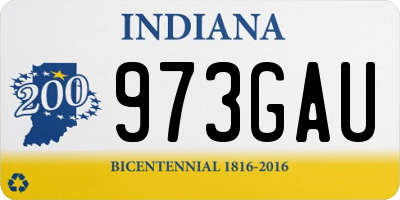 IN license plate 973GAU