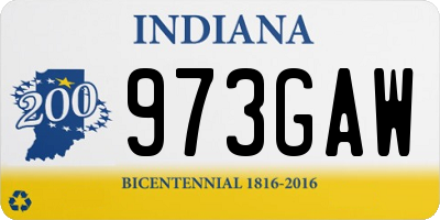 IN license plate 973GAW