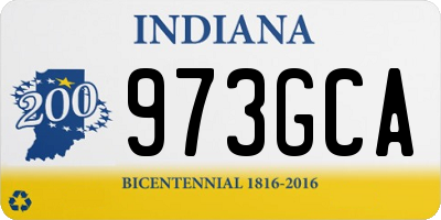 IN license plate 973GCA