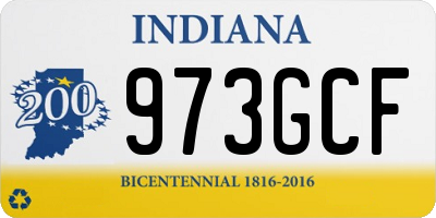 IN license plate 973GCF
