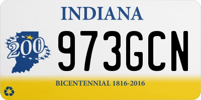 IN license plate 973GCN