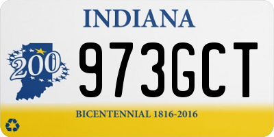 IN license plate 973GCT