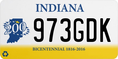 IN license plate 973GDK