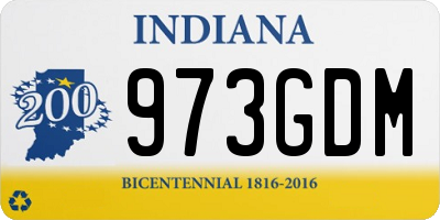 IN license plate 973GDM