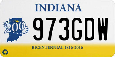 IN license plate 973GDW