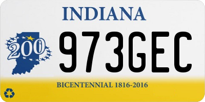 IN license plate 973GEC