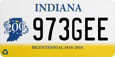 IN license plate 973GEE