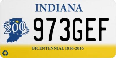 IN license plate 973GEF