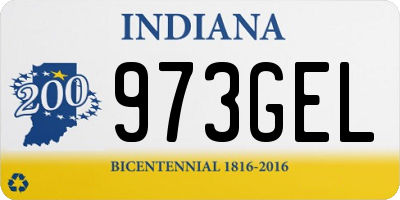IN license plate 973GEL