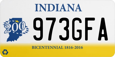 IN license plate 973GFA